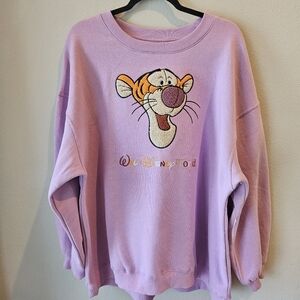 Disney Parks 2025 Tigger Sweatshirt Embroidered Chenille Walt Disney World L NWT
